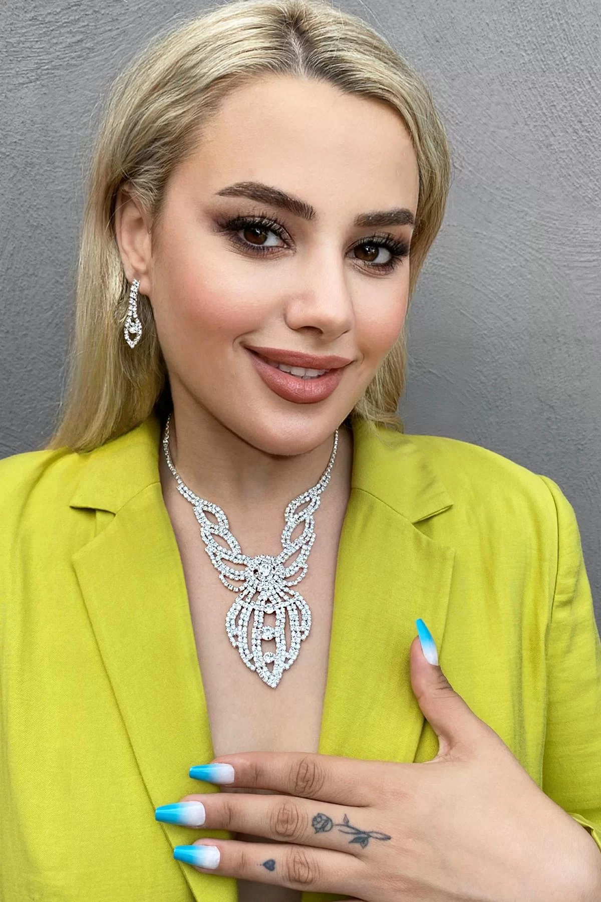 Abiye Kolye Küpe Set