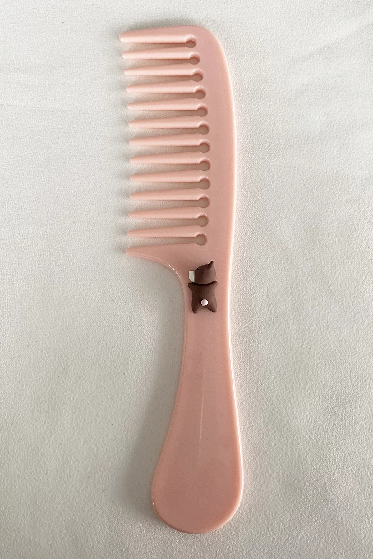 Açık Pembe Renk Ayıcık Figürlü Saç Tarama Fırçası/ Tarak