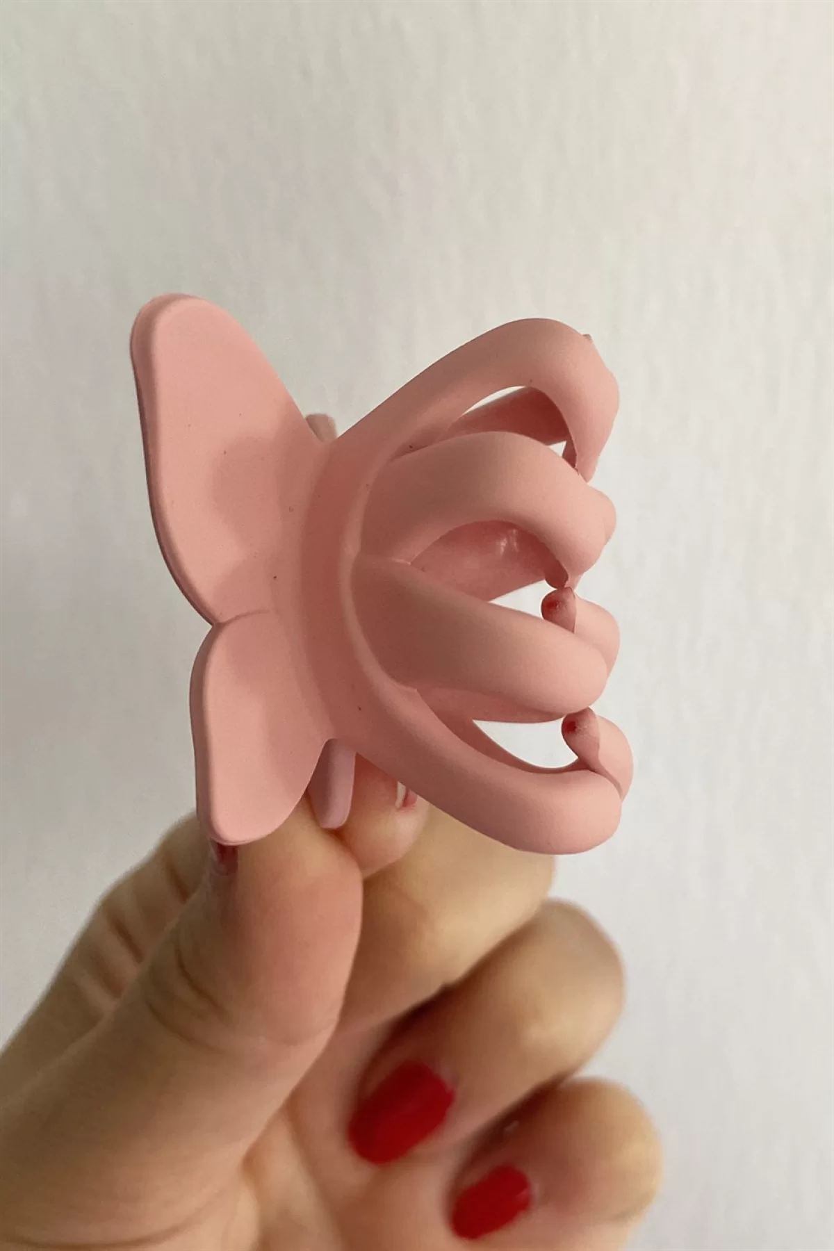 Açık Pembe Renk Kelebek Figürlü Mandal Toka