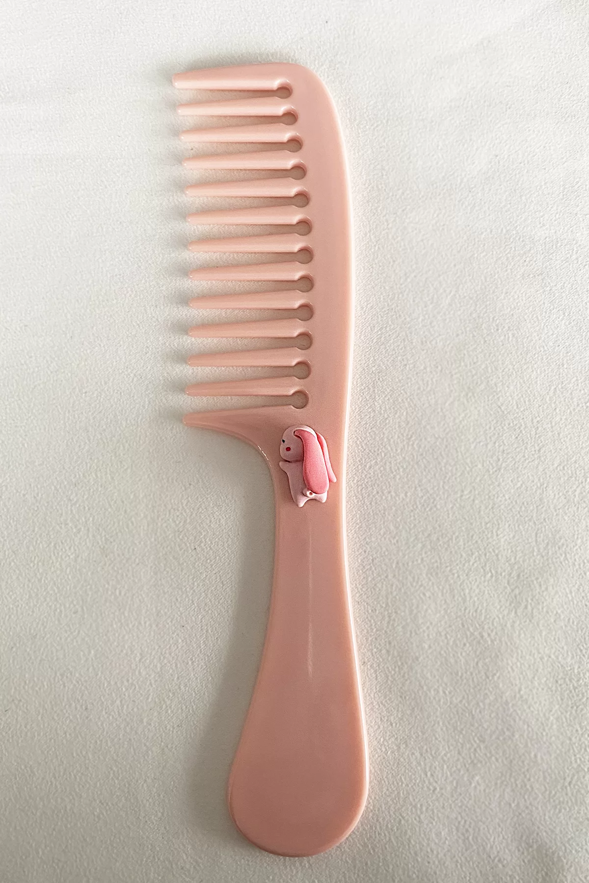 Açık Pembe Renk Tavşan Figürlü Saç Tarama Fırçası/ Tarak