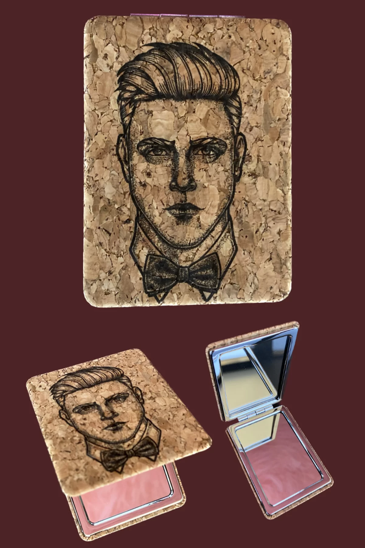 Erkek Desenli Cep Ayna