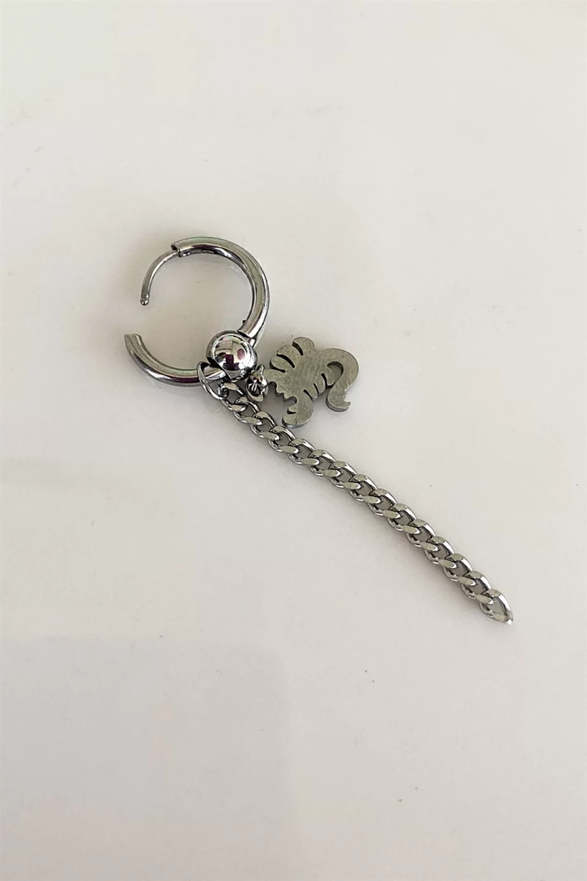 Gümüş Renk Akrep Figürlü Unisex Çelik Küpe (Tek)