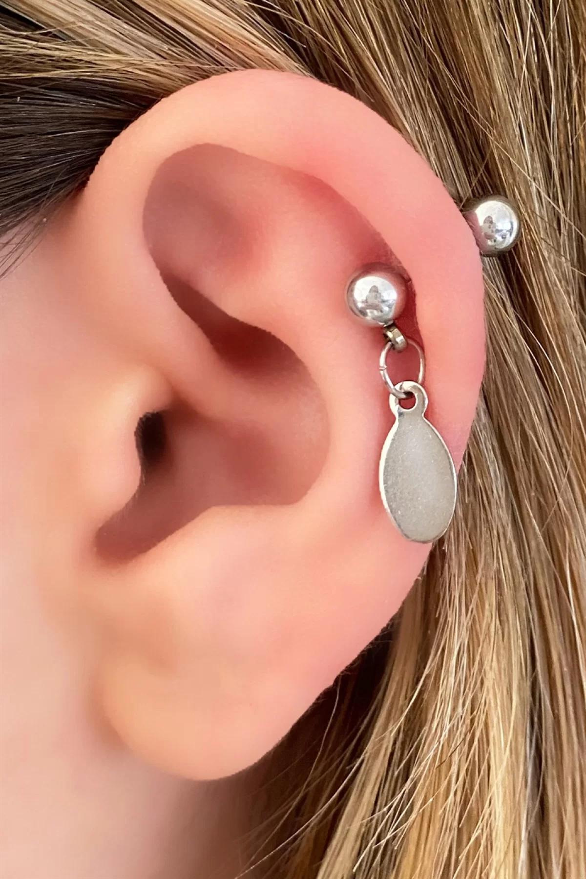 Gümüş Renk Sallantılı Piercing
