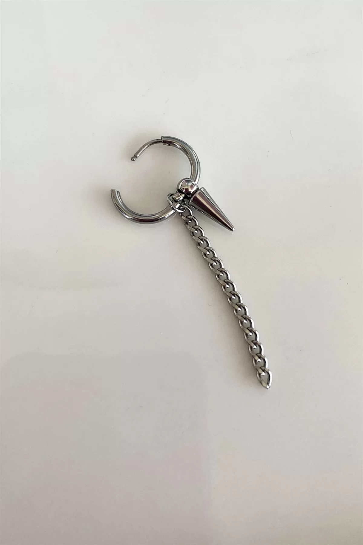 Gümüş Renk  Unisex Çelik Küpe (Tek)