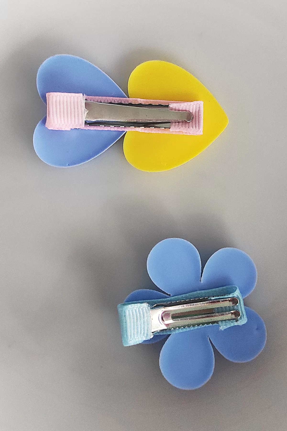İkili Kalp Ve Çiçek Figürlü Çocuk Pens Toka Set