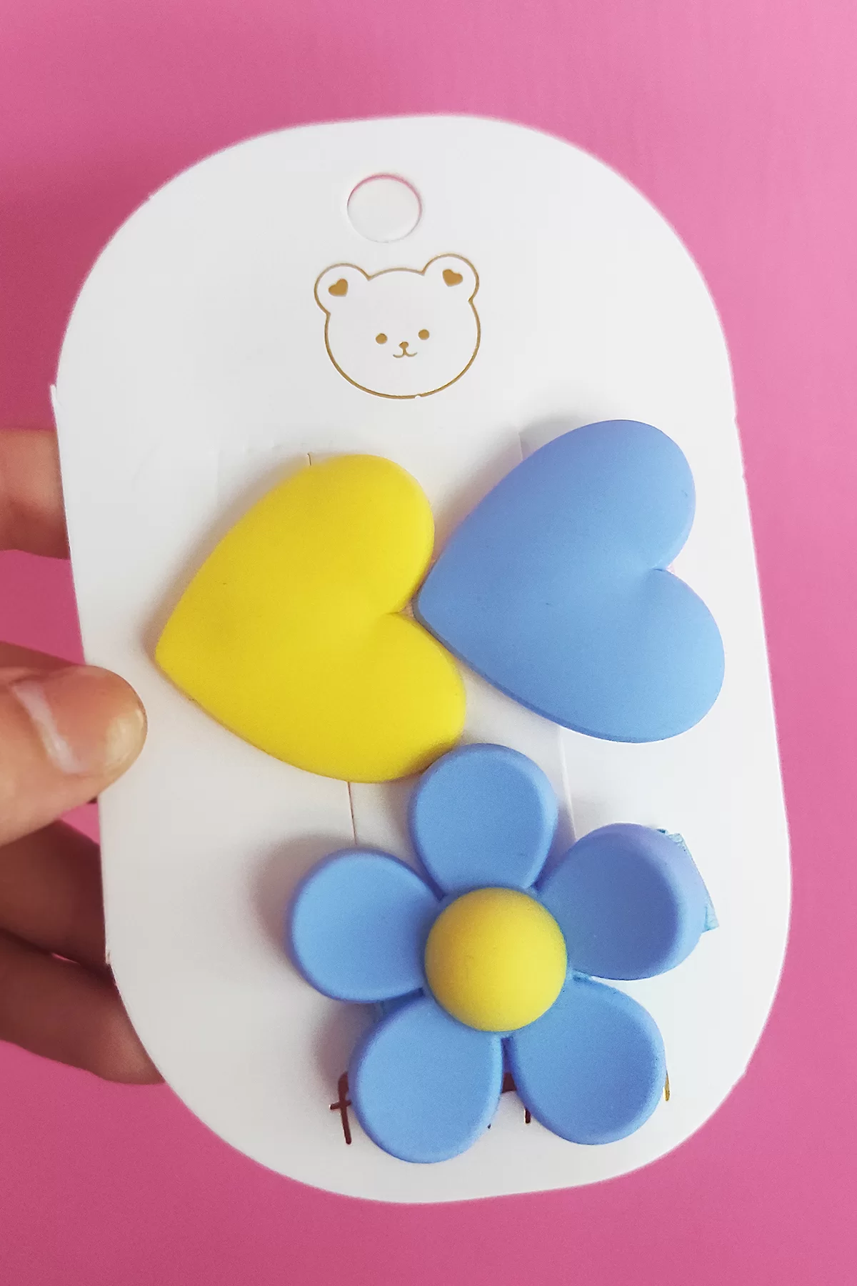 İkili Kalp Ve Çiçek Figürlü Çocuk Pens Toka Set