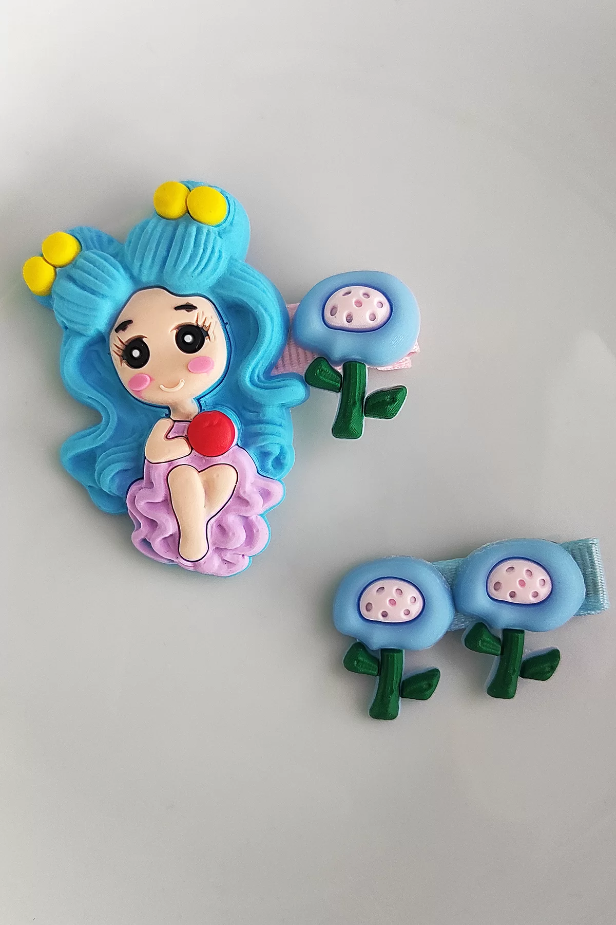 İkili Kız Figürlü Çocuk Pens Toka Set