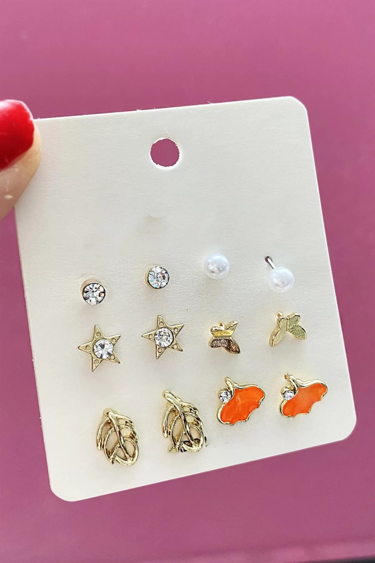 Karışık Renk 12 Parça Küpe Set