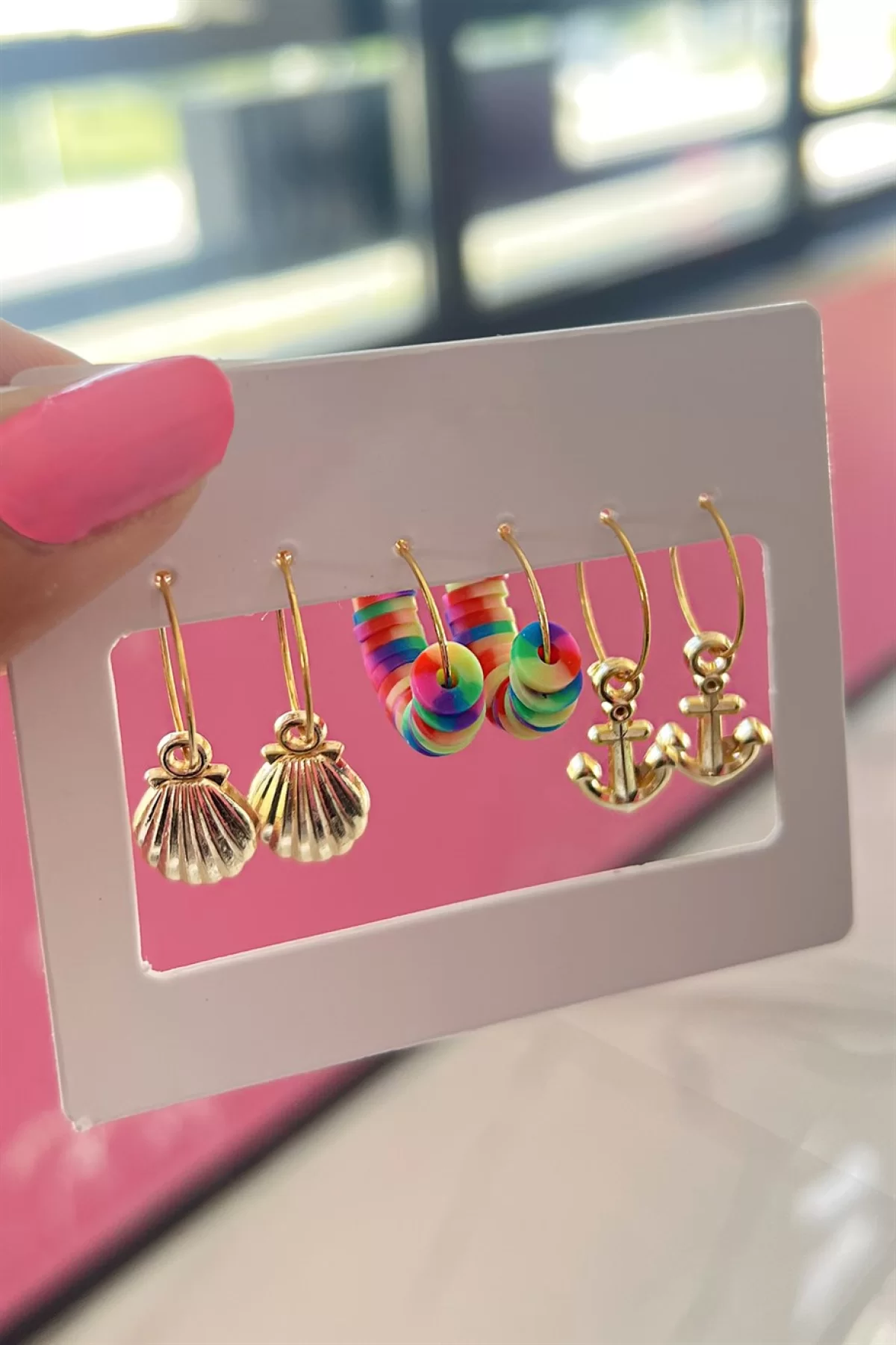 Karışık Renk 6 Parça Küpe Set