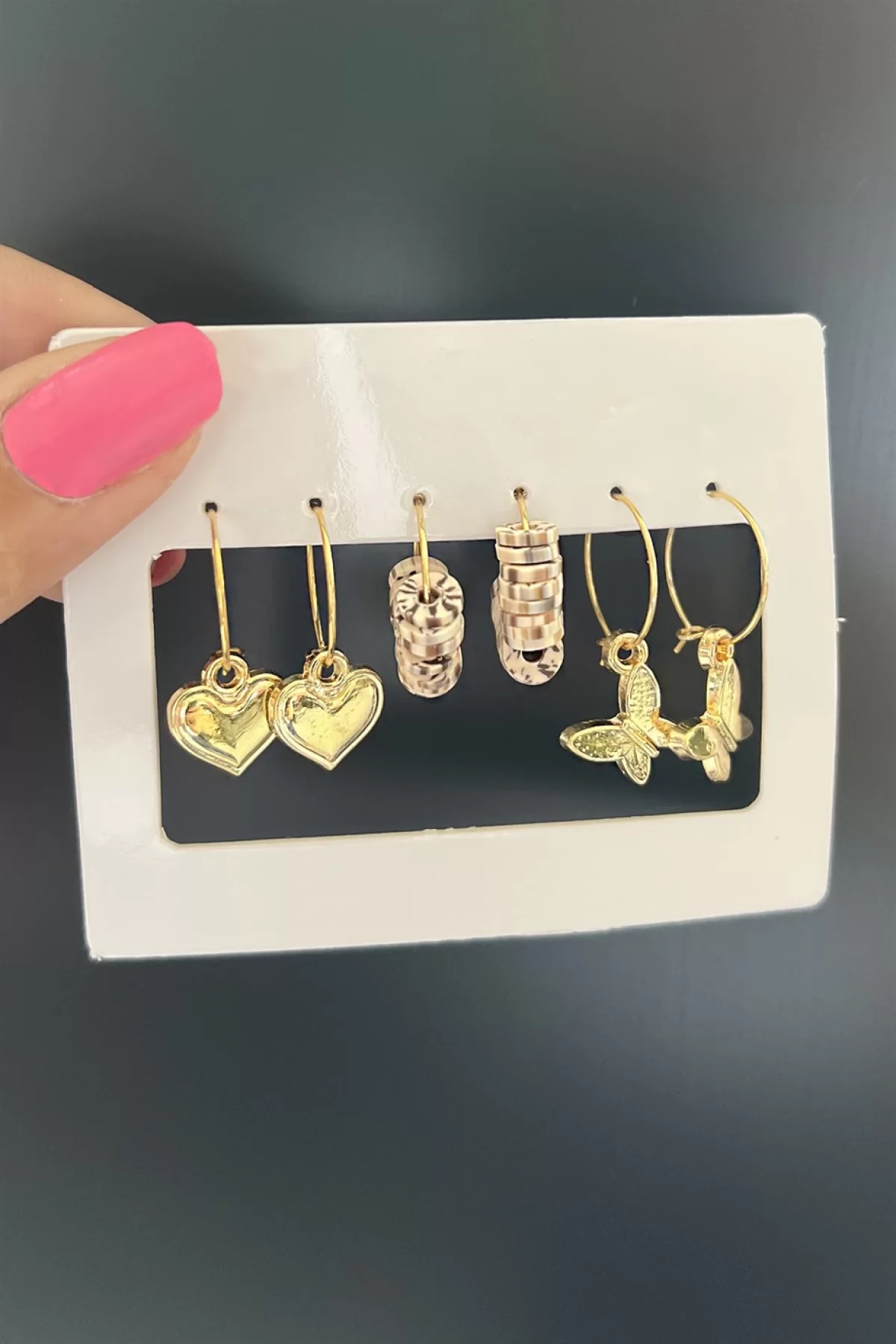 Karışık Renk 6 Parça Küpe Set