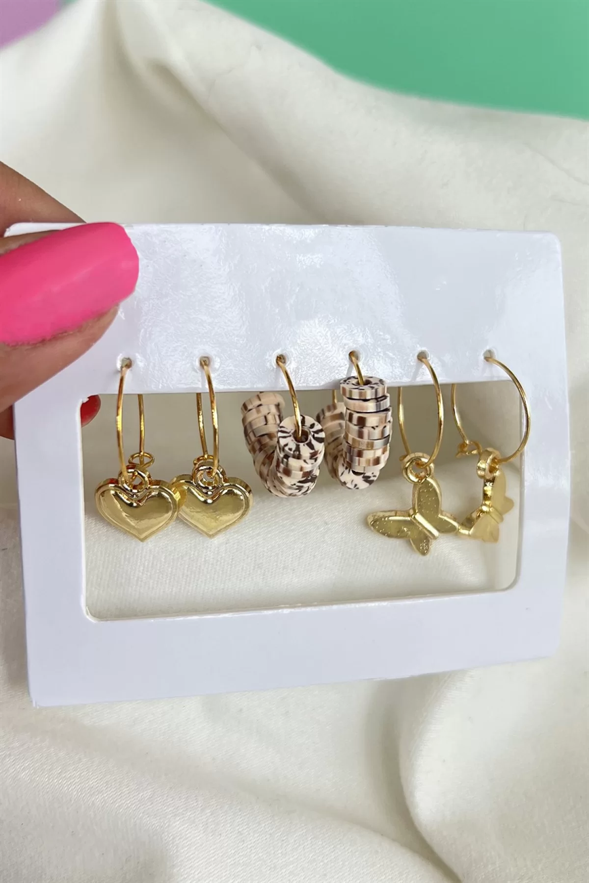 Karışık Renk 6 Parça Küpe Set