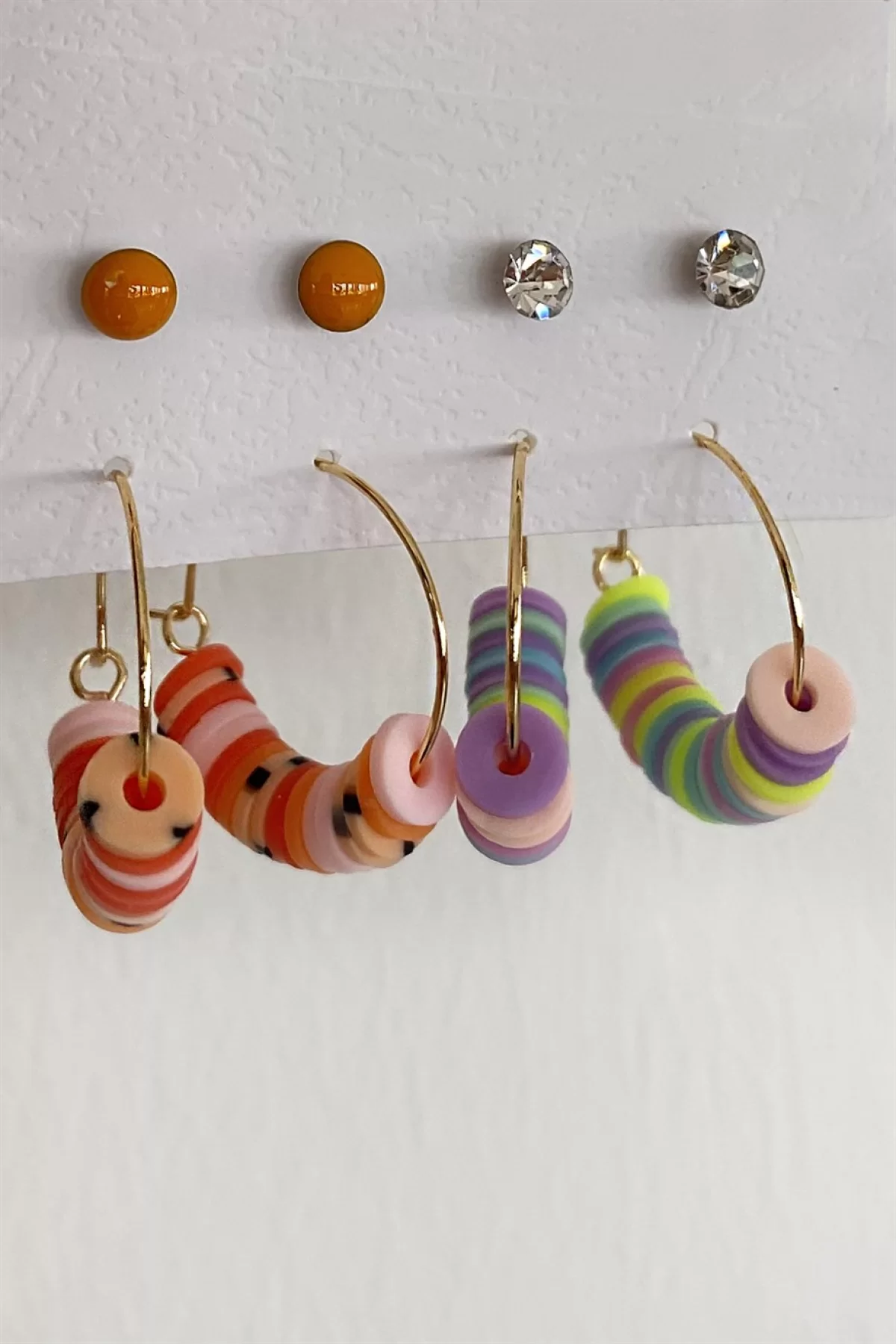 Karışık Renk 8 Parça Fimo Küpe Set