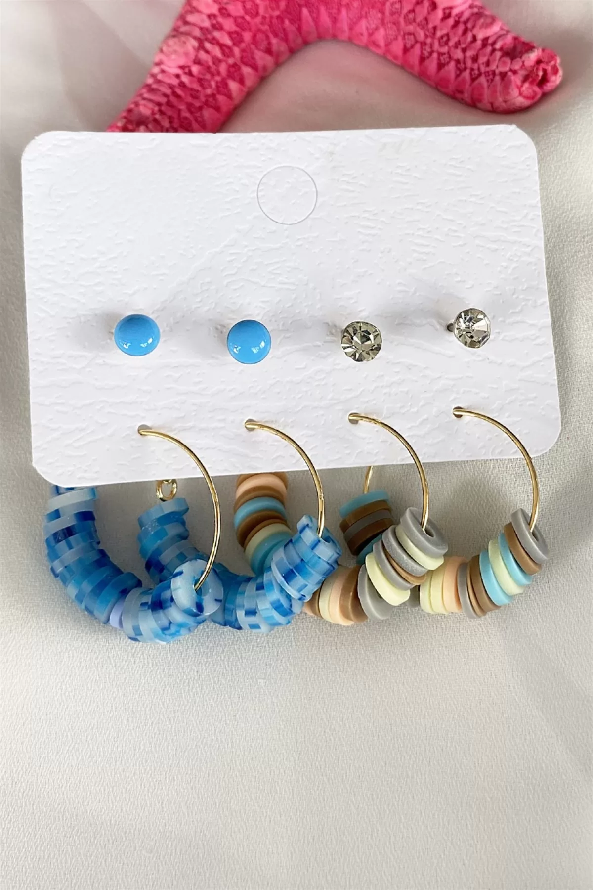 Karışık Renk 8 Parça Fimo Küpe Set