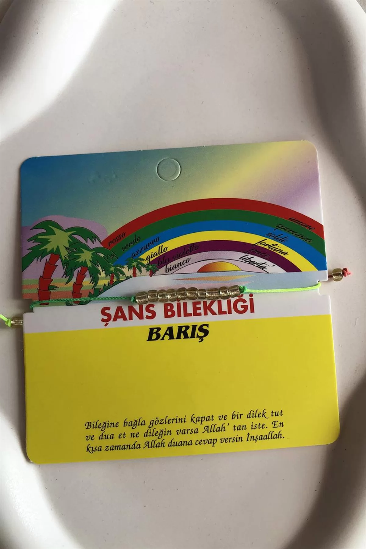 Karışık Renk Boncuk Detaylı Şans Bilekliği
