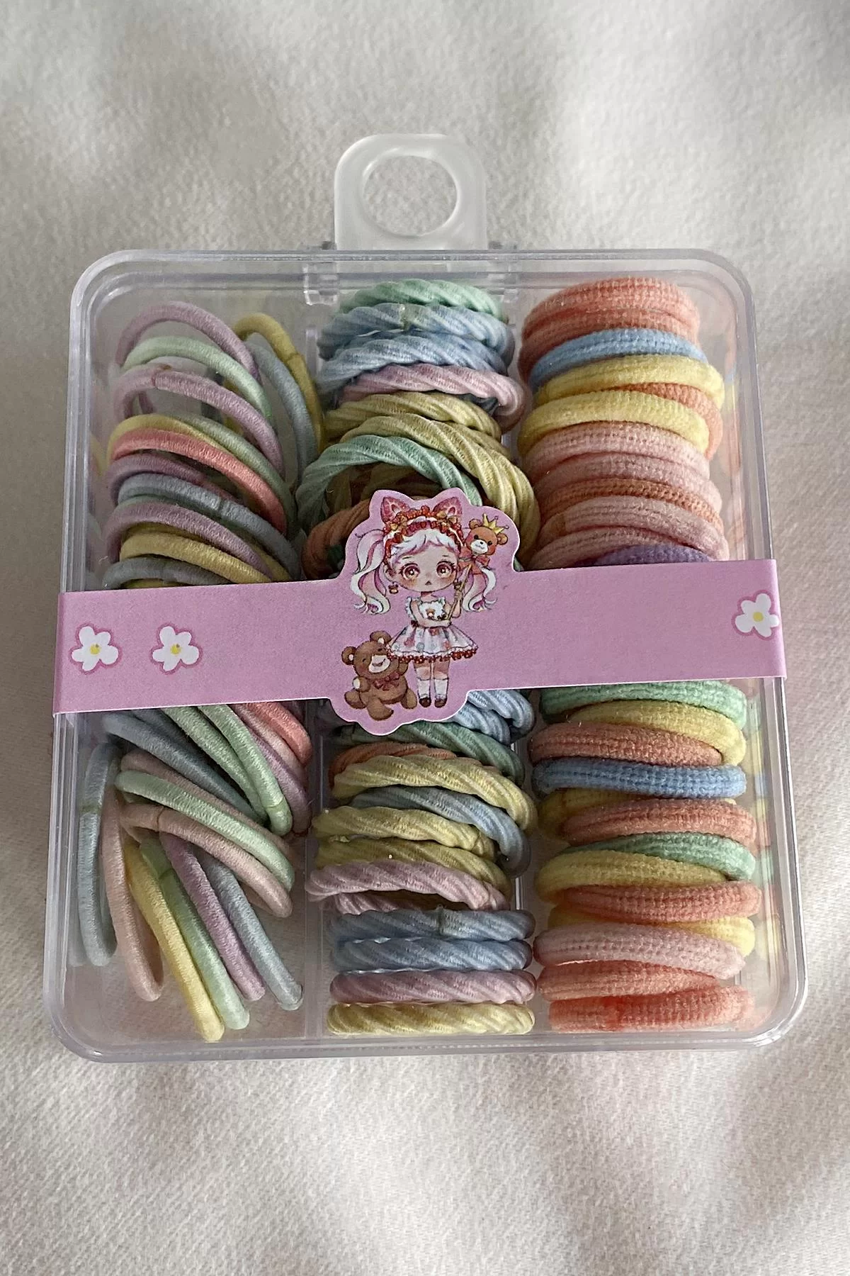 Karışık Renk Lastik Toka Kutu Set