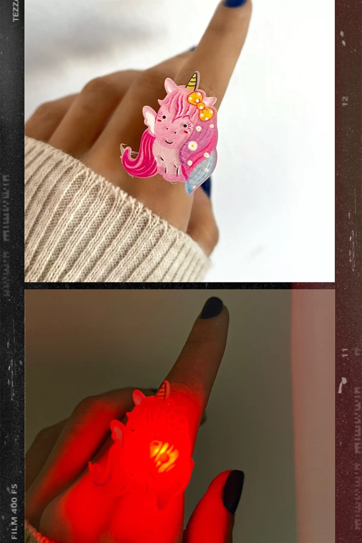 Unicorn Figürlü Işıklı Ayarlanabilir Yüzük
