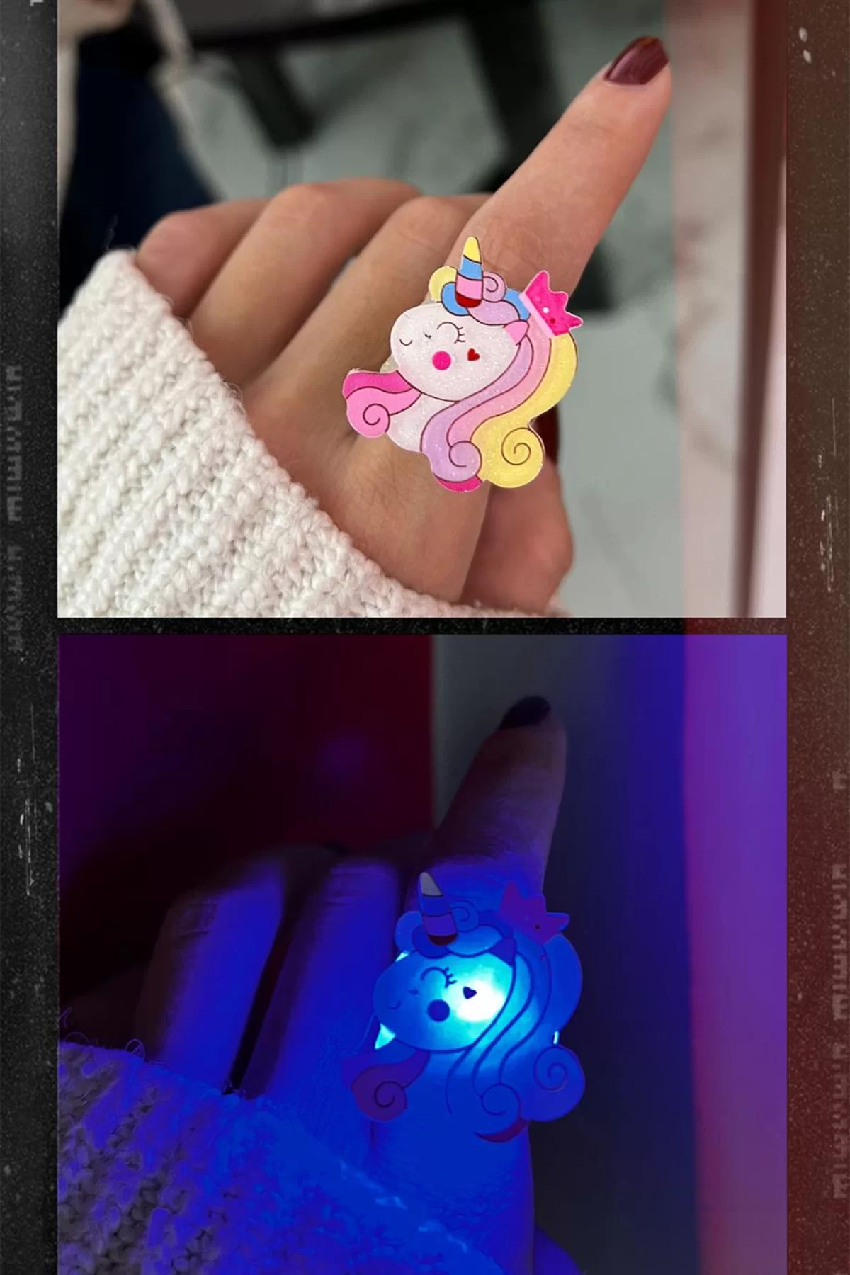 Unicorn Figürlü Işıklı Ayarlanabilir Yüzük