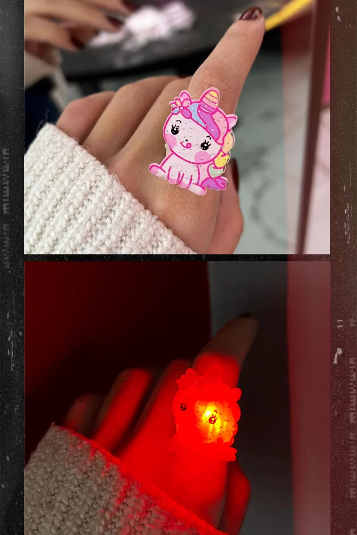 Unicorn Figürlü Işıklı Ayarlanabilir Yüzük