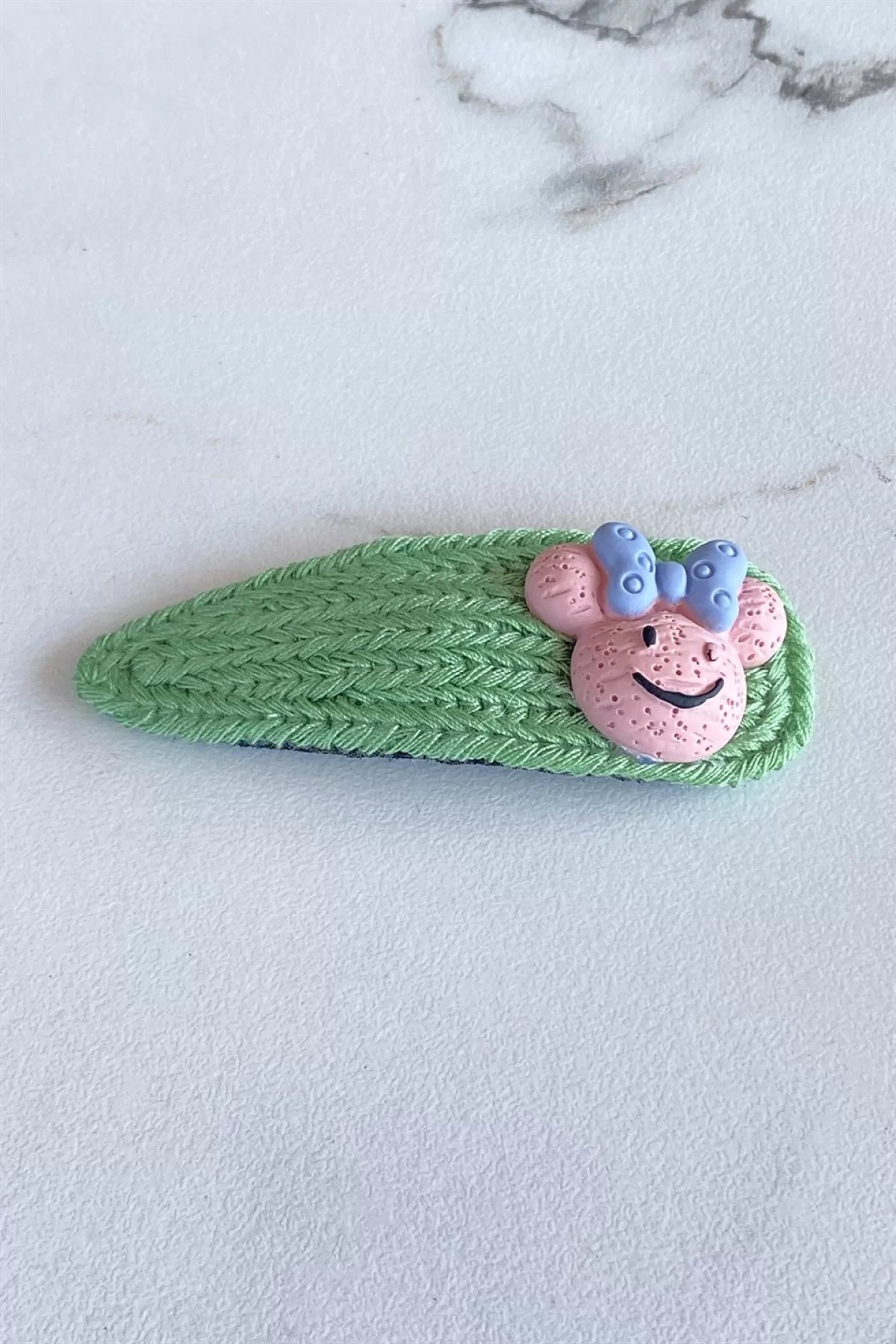 Yeşil Renk Mickey Figürlü Yan Toka