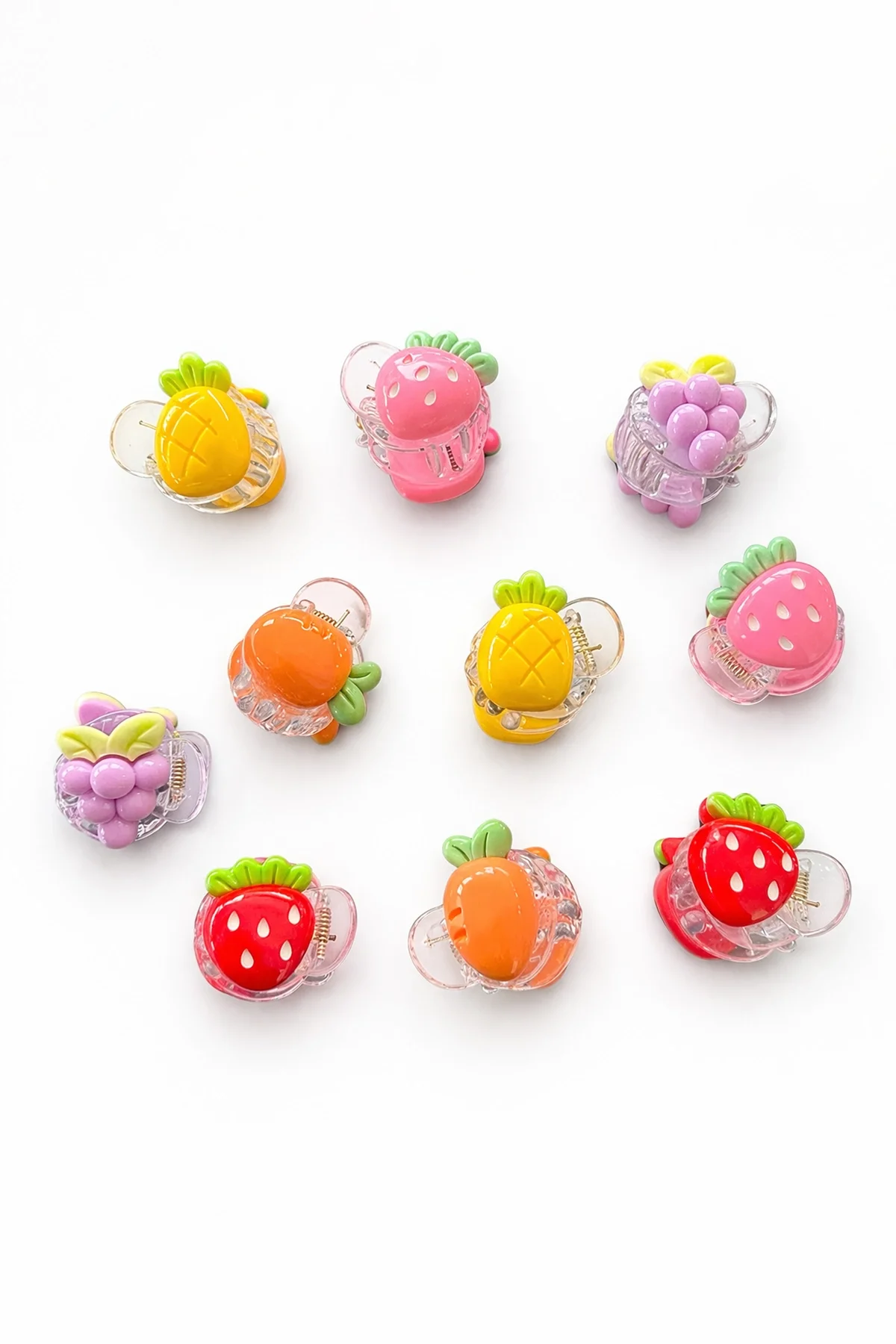 10lu Karışık Figürlü Mini Mandal Toka Set
