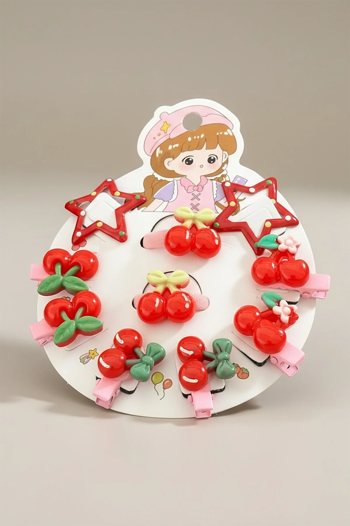 10lu Karışık Figürlü Mini Toka Set