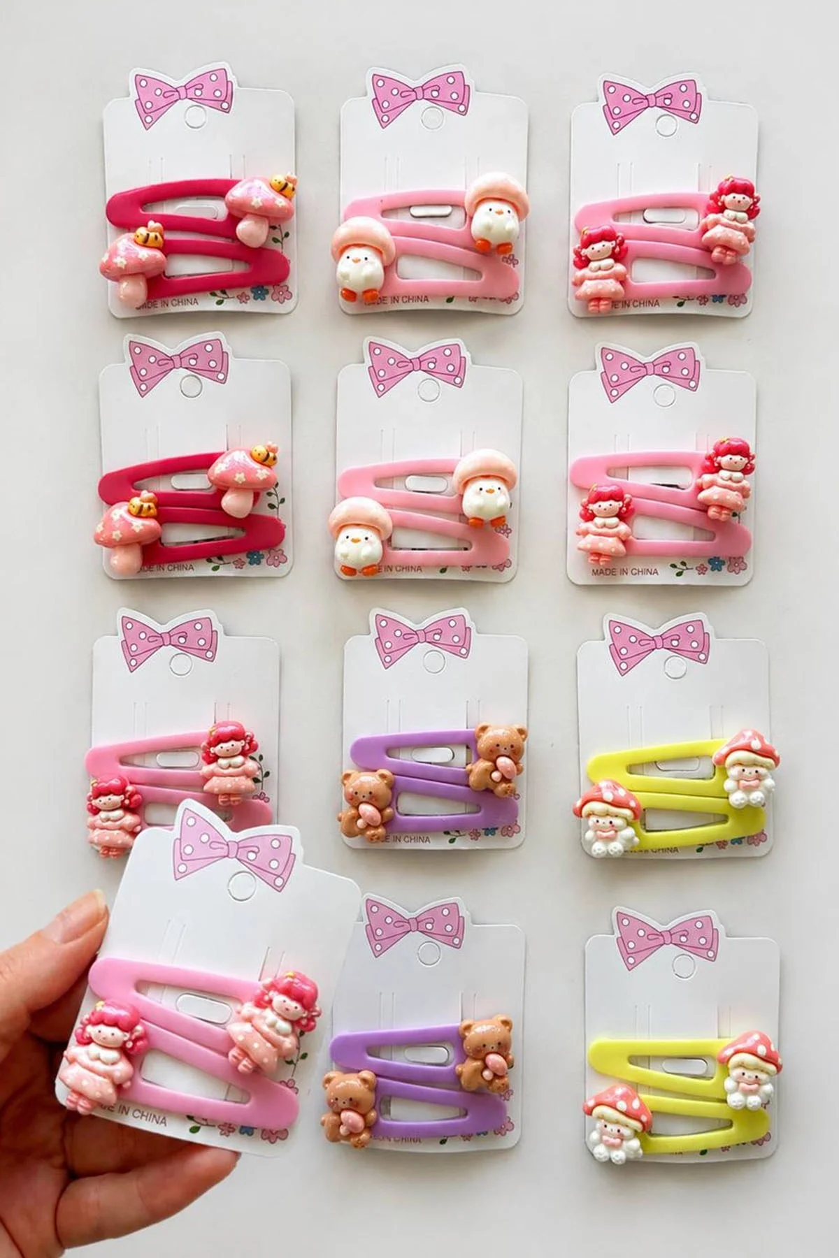 12li Karışık Renk Yan Toka Set