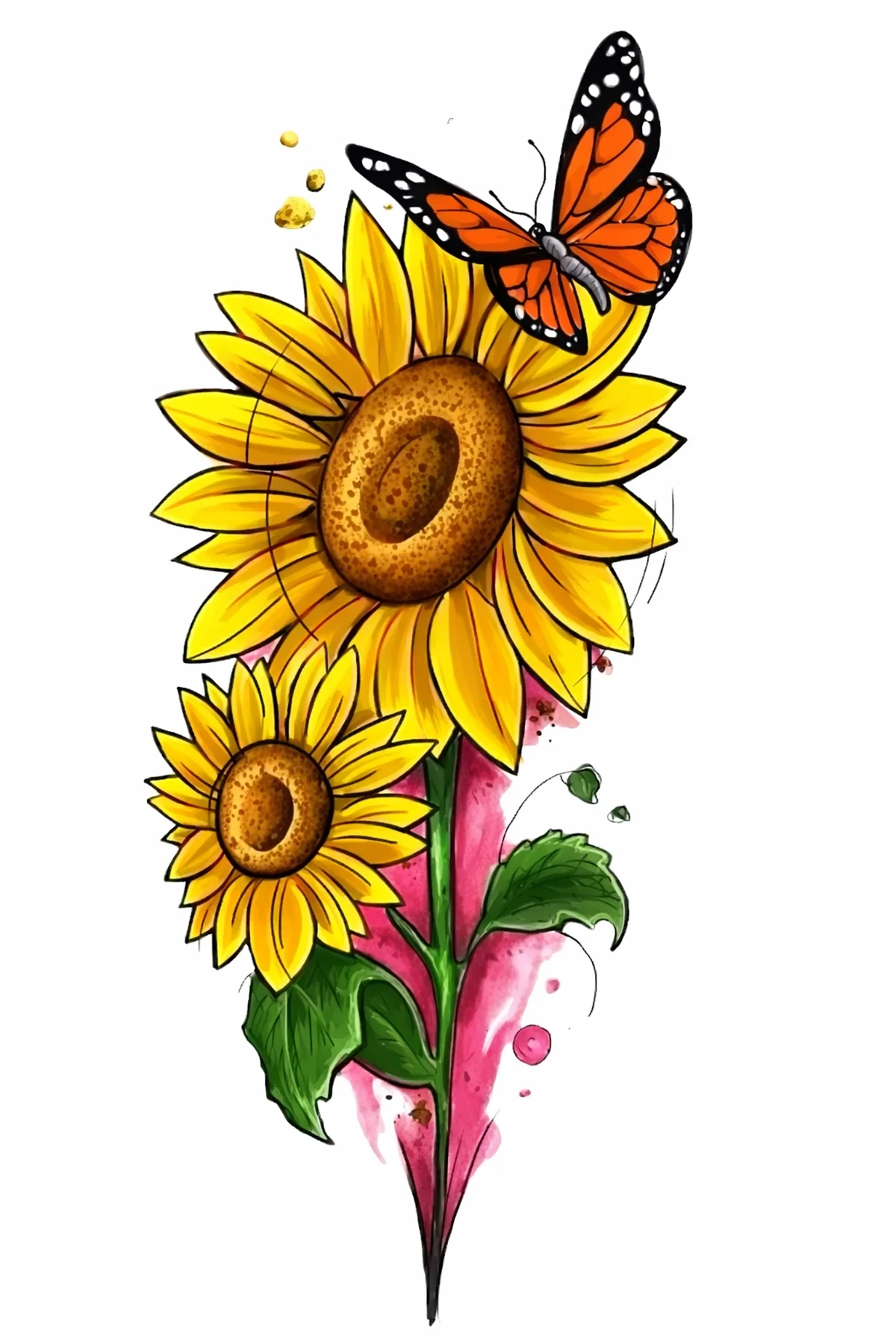 Geçici Çiçek Figürlü Mini Dövme Tattoo