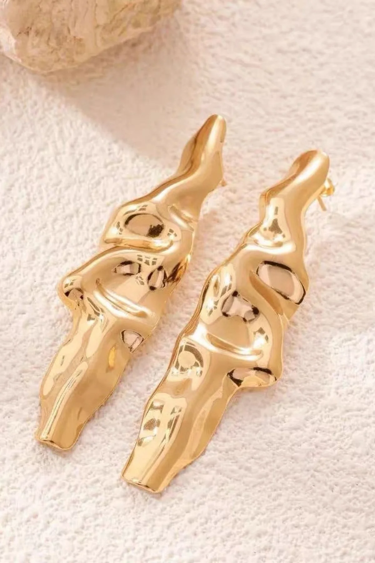 Altın Renk Metal Tx Küpe (Çift)