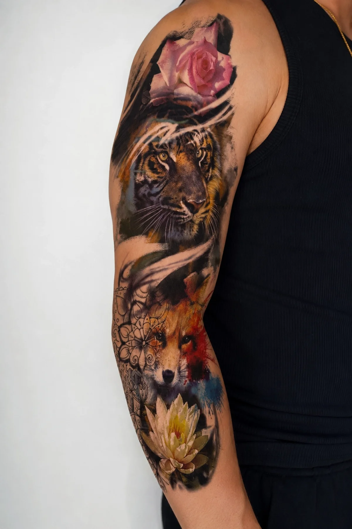 Aslan Ve Tilki Geçici Dövme Tattoo