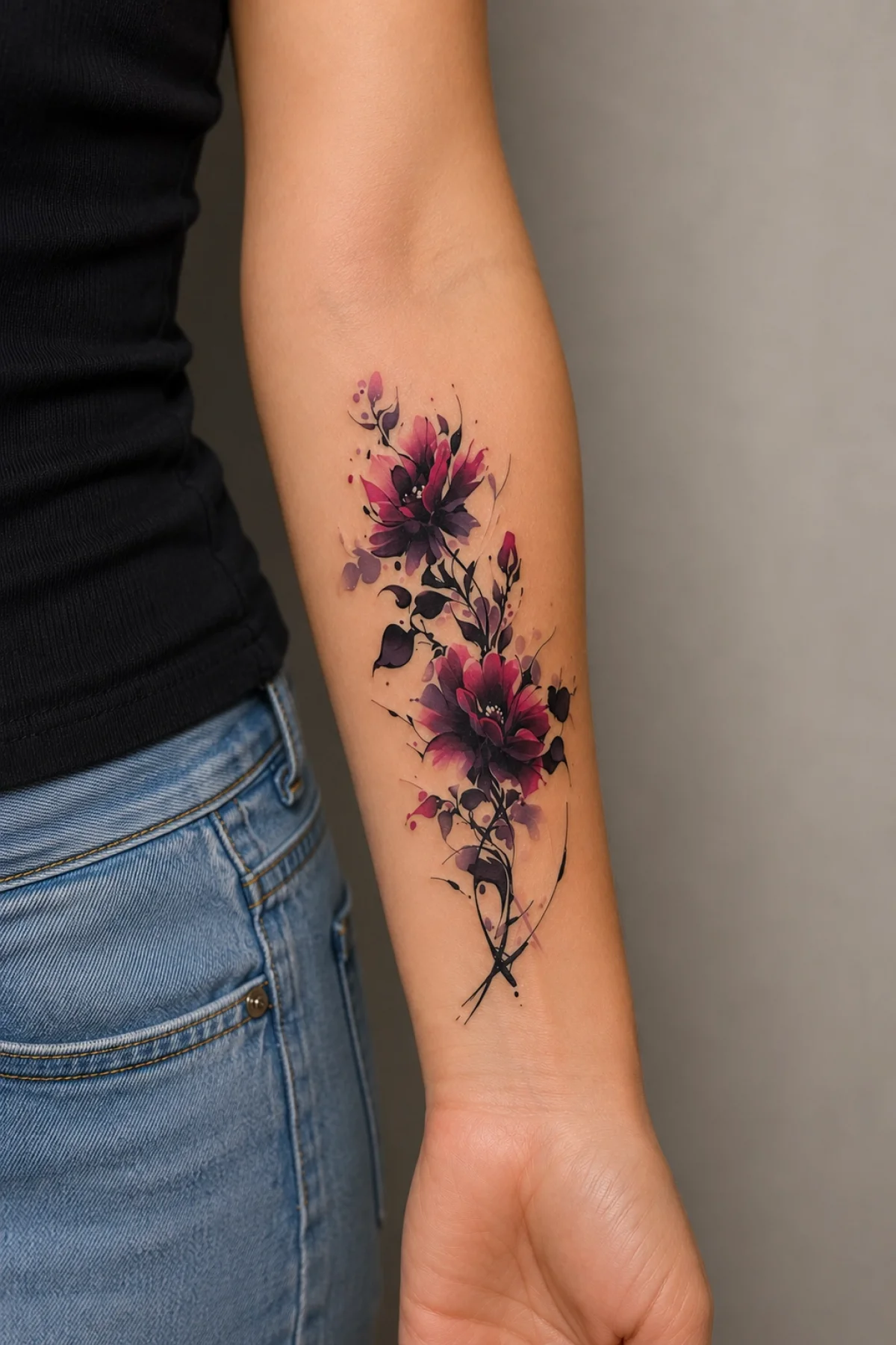 Çiçek Geçici Dövme Tattoo
