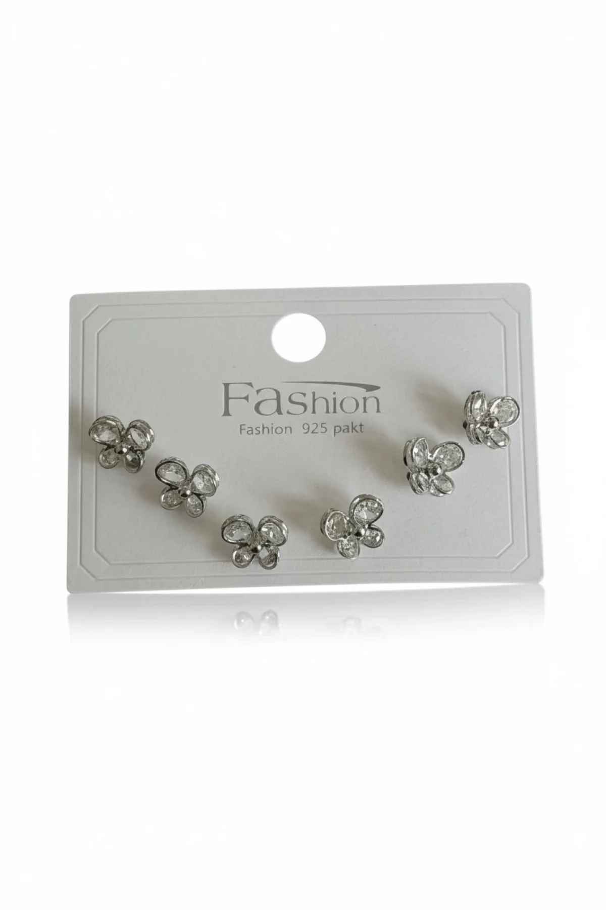 Gümüş Renk 6lı Çiçek Figürlü Küpe Set