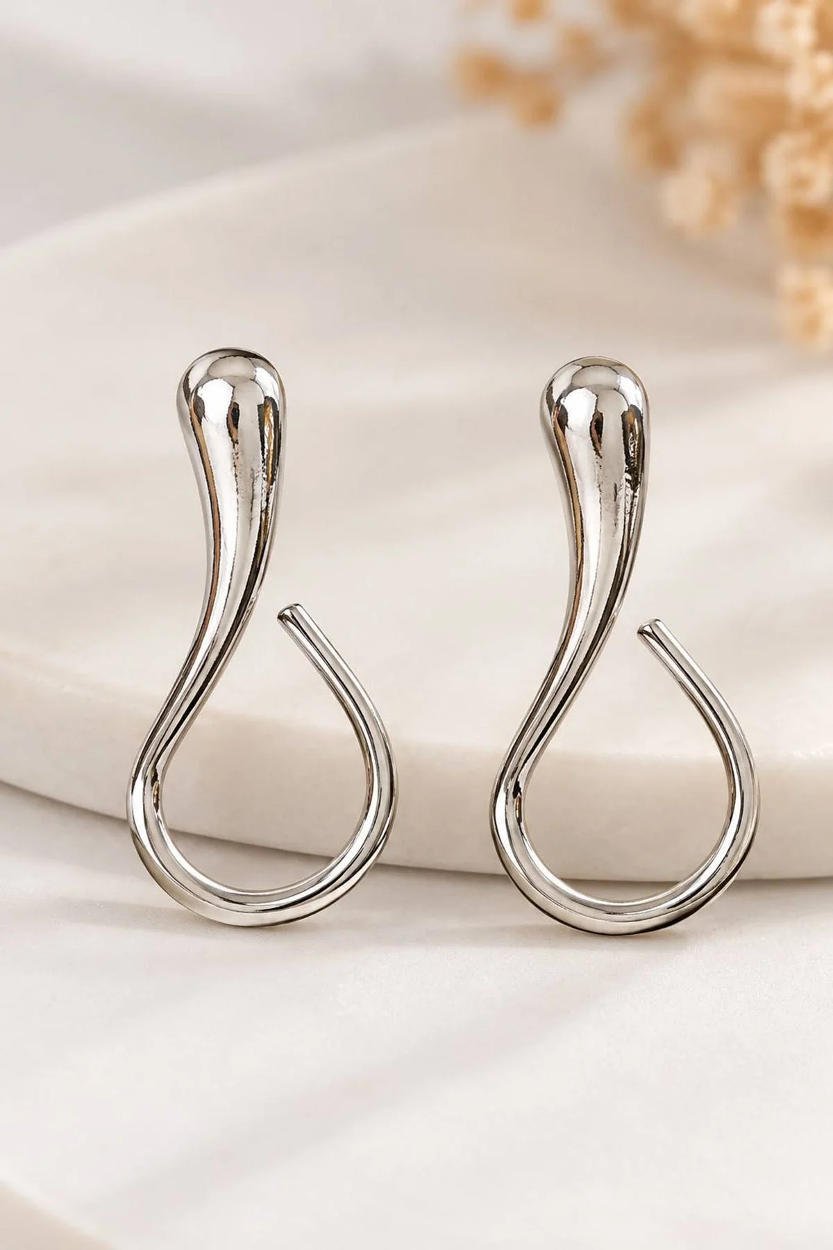 Gümüş Renk Metal Küpe (Çift)