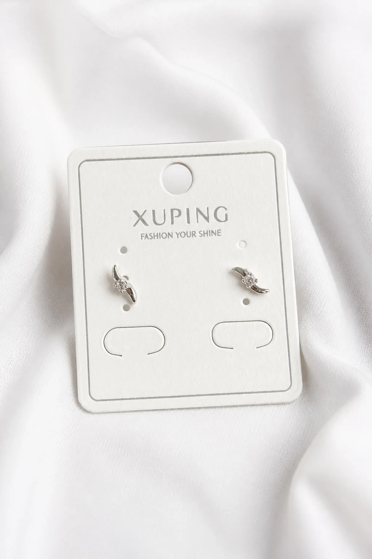 Gümüş Renk Taşlı Xuping Küpe (Çift)