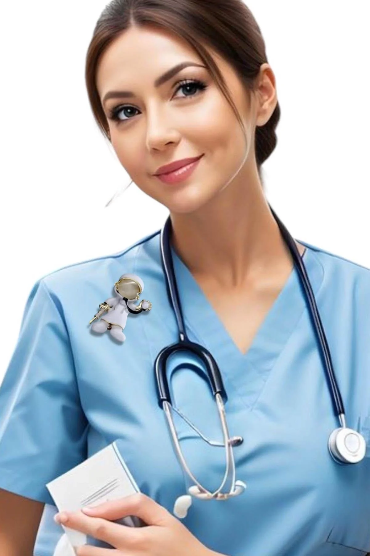 Karışık Renk Doktor Figürlü Broş