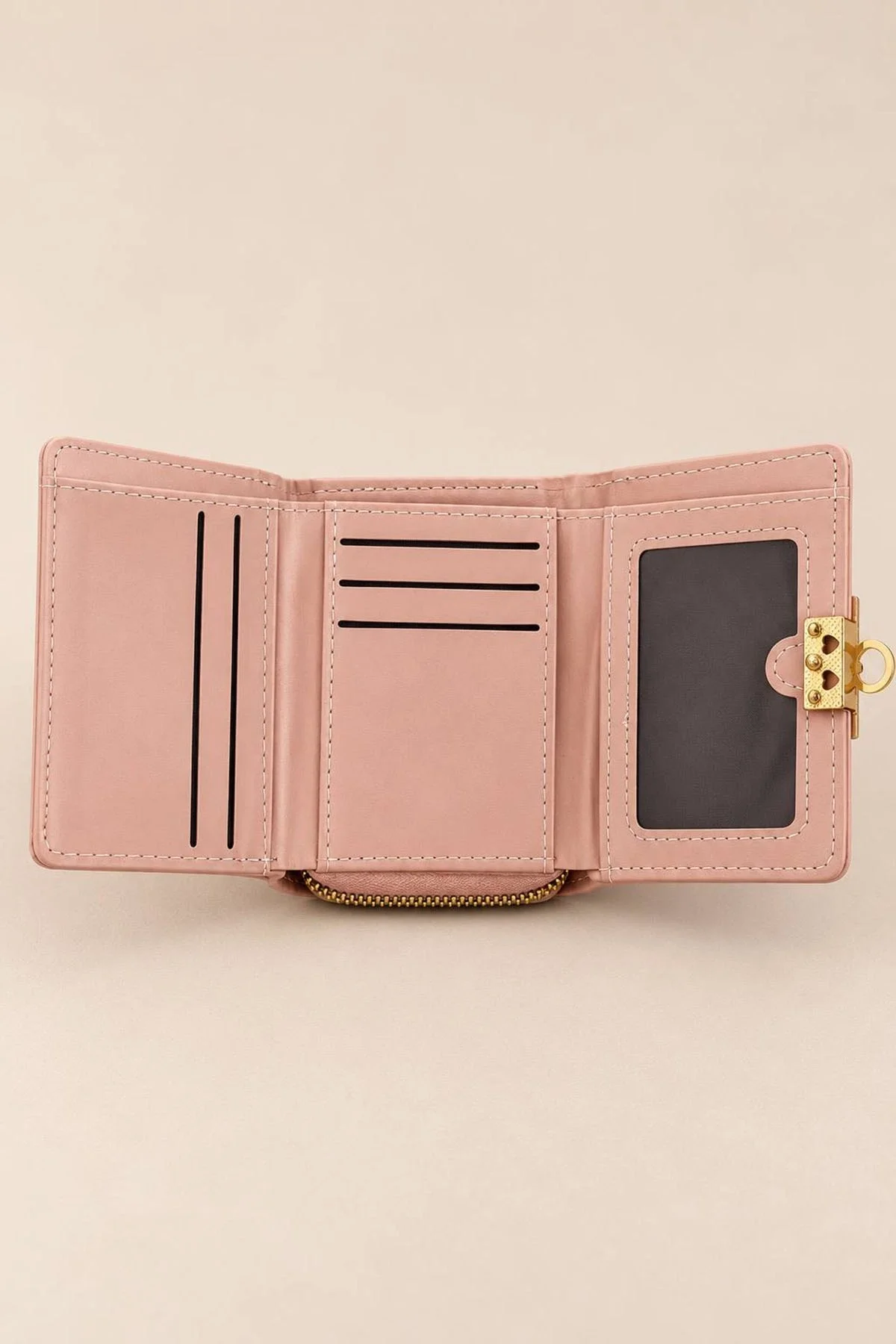 Pembe Renk Kadın Deri Cüzdan