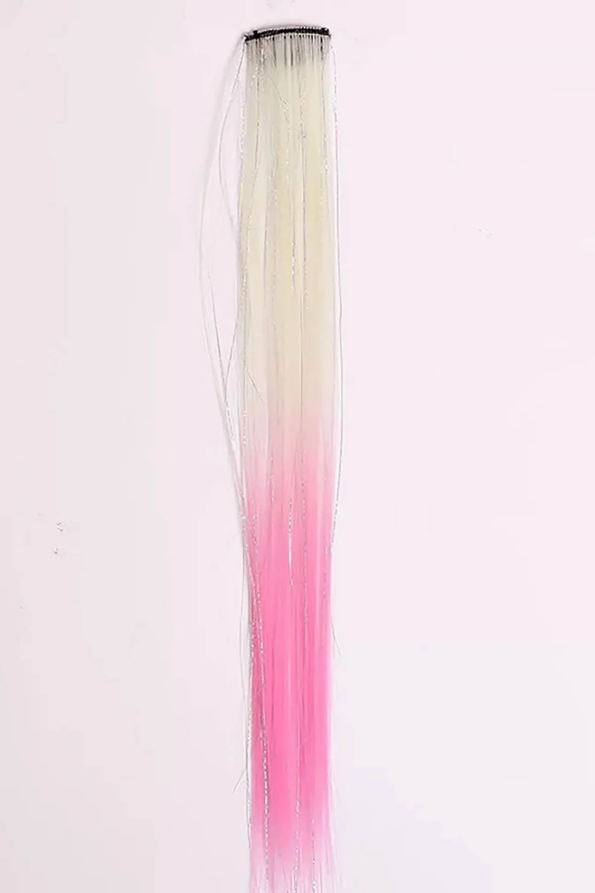 Sarı Ve Pembe Renk Simli Yan Postiş (50cm)