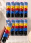 12li Karışık Renk Perma  Lastik Toka Set