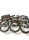 12´li Karışık Renk Leopar Desenli Taç Set