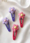 6lı Karışık Renk Çiçek Figürlü Yan Toka Set