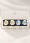 4lü Altın Renk Taşlı Küpe Set