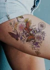 Geçici Çiçek Ve Kelebek Figürlü Dövme Tattoo