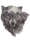Geçici Kurt Figürlü Dövme Tattoo