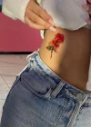 Geçici Gül Figürlü Mini Dövme Tattoo