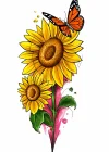 Geçici Çiçek Figürlü Mini Dövme Tattoo