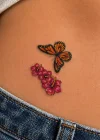 Geçici Kelebek Ve Çiçek Figürlü Mini Dövme Tattoo