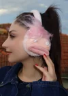 Açık Pembe Renk Canavar Figürlü Peluş Kulaklık
