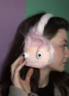 Açık Pembe Renk Canavar Figürlü Peluş Kulaklık