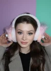 Açık Pembe Renk Canavar Figürlü Peluş Kulaklık