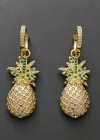 Altın Renk Ananas Figürlü Küpe (Çift)