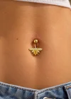 Altın Renk Arı Figürlü Cerrahi Çelik Göbek Piercing